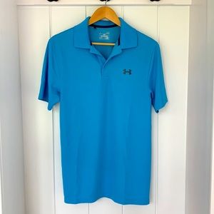 Under Armour Collared Short Sleeve Polo Blue Men’s Size Small Loose Fit